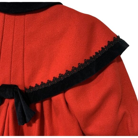 Vintage Wool Rothschild Velvet Detailed Pleated Coat Union Tag USA - Picture 6 of 8